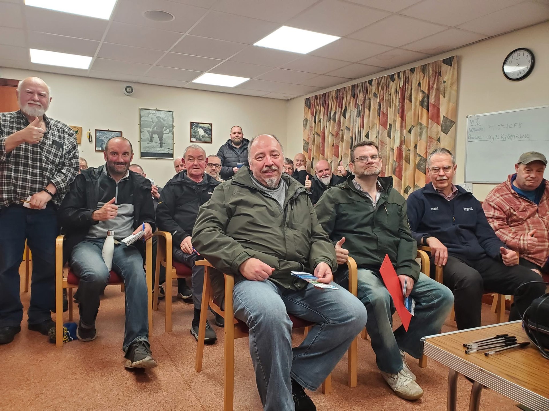 Members at a Kemnay Men's Shed meeting in the village hall